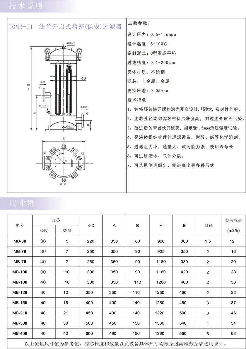 HO-MB型精密（保安）过滤器